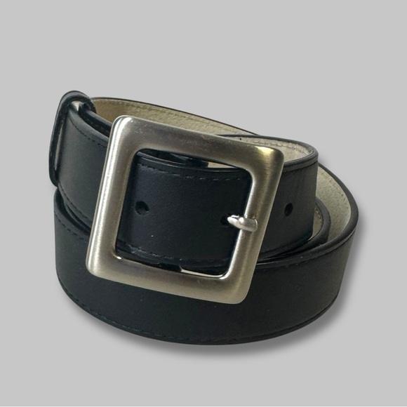 Classic Men's Modern Chic Preppy Black Leather Belt - Picture 1 of 14
